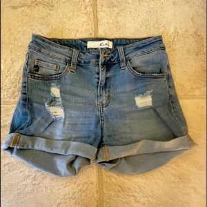 Kancan distressed Cuffed Jean Shorts